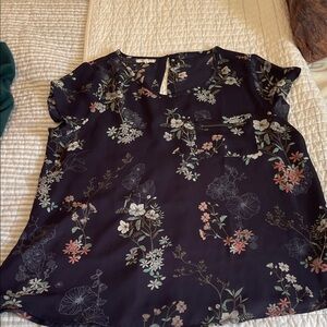 Maurices Navy Floral Blouse